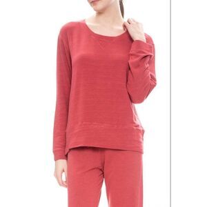 MONROW Supersoft Crewneck Sweatshirt  XS Vintage Red Pullover Beach Sweater